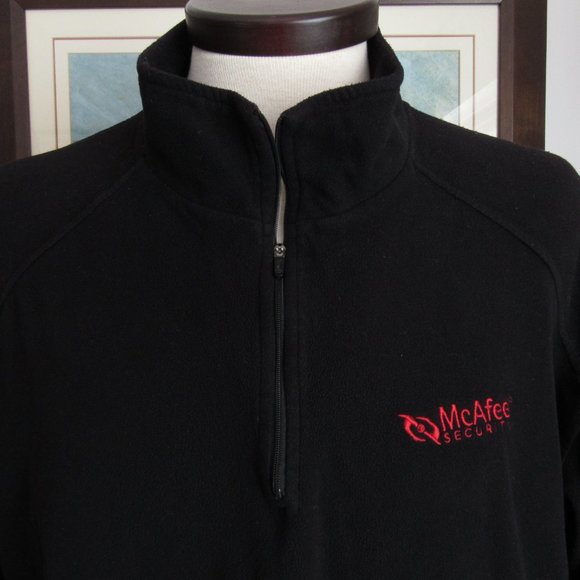 Vtg McAfee Security Men's Fleece Pullover XL Black - Picture 4 of 12